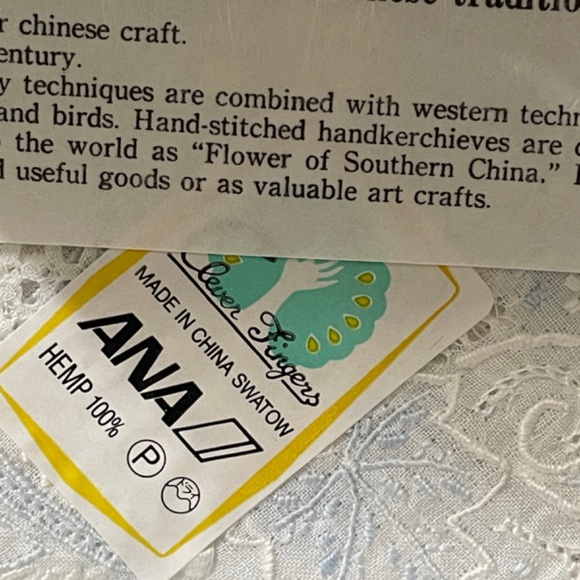 Vintage ANA Airlines 10 Year Anniversary Swatow Handkerchief - New in Pa… - Picture 5 of 6
